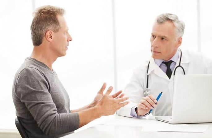 Specialist consultation on symptoms of prostatitis